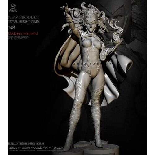 H75mm 1/24 Resin model kits figure beauty colorless and self-assembled TD-2674