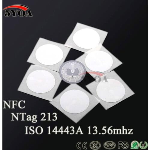 50pcs NFC TAG Sticker 13.56MHz ISO14443A 213 NFC Sticker Universal Lable RFID Tag