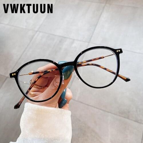 VWKTUUN Eye Glasses Frames For Men Women Myopia Glasses Anti Blue Light Ray Vintage Glasses Oval Blue Light Blocking Glasses
