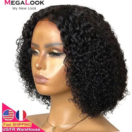 Megalook Curly Human Hair Wig Pre Plucked 13x4 Lace Front Human Hair Wig For Women Remy Brazilian Curly Hair Wig Lace Front Wig