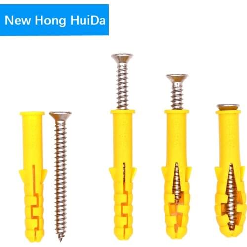 Plastic Expansion Drywall Anchor Tube Wall Plug Screws Phillips Flat Head Tapping Bolt 304 Stainless Steel Zinc Plated M6M8M10