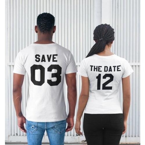 Custom Numbers Save The Date Shirts, Bride and Groom, Engagement, Couples Shirts, Just Married Shirts, Anniversary T-shirts