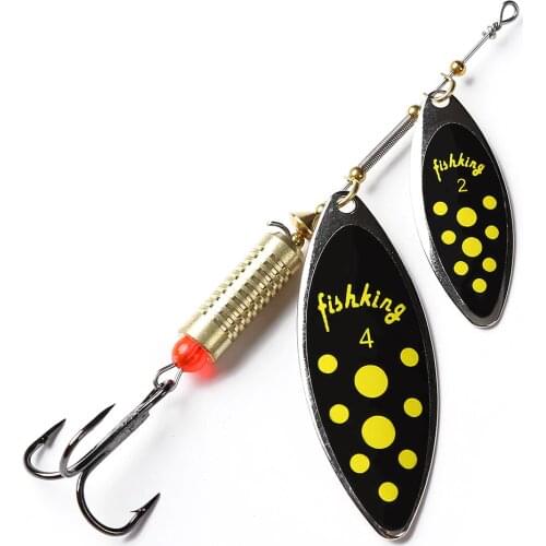 FISH KING 20g Long Cast Fishing Lure Double Spinner Bait Fishing Tackle Spoon Artificial Hard Slice Metal Lures for Pike Fishing
