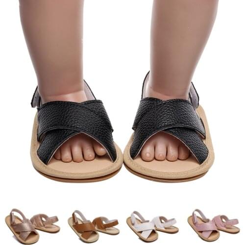Toddler Kids Cross Bandage Sandal Baby Girl Solid Color Vintage Simple First Walk Shoe Elastic Band Casual Flats Soft Sole Shoes