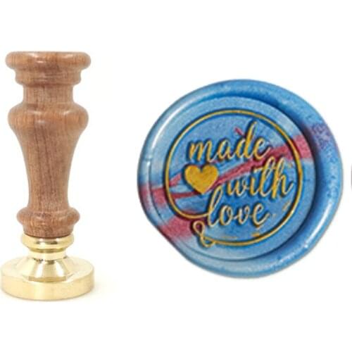 Made with Love Wax Stamp Exquisite Paint mini handle,DIY Ancient Seal Retro Stamp,Personalized Stamp Wax Seal High Quality