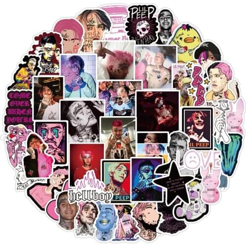 10/30/50PCS Lil Peep Rapper Stickers Luggage Skateboard Waterproof DIY Waterproof Graffiti Classic Toy Decals Sticker Kid Gift