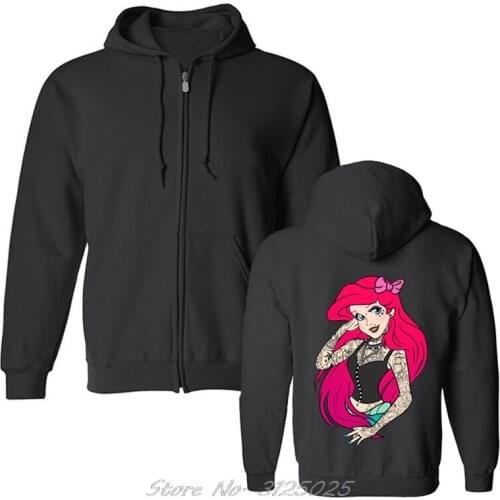 Gothic Pretty Punk Princess Ariel Swag Funky Boys Men Hoodies Cartoon Unisex New Fashion Funny Spring Autumn Fleece Sweatshirt