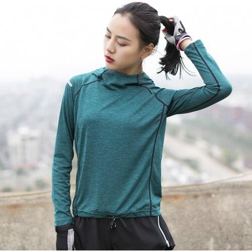 Fitness Thin Hooded Sportswear Women T Shirt Sport Yoga Shirts Top Quick-Dry Running long sleeve Shirt Sport Gym Clothes Jackets