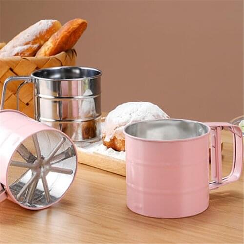 Stainless Steel Fine Sieve Strainer Handheld Semi-automatic Strainer Flour Sieves Coffee Sieve Strainer Baking Kitchen Utensils