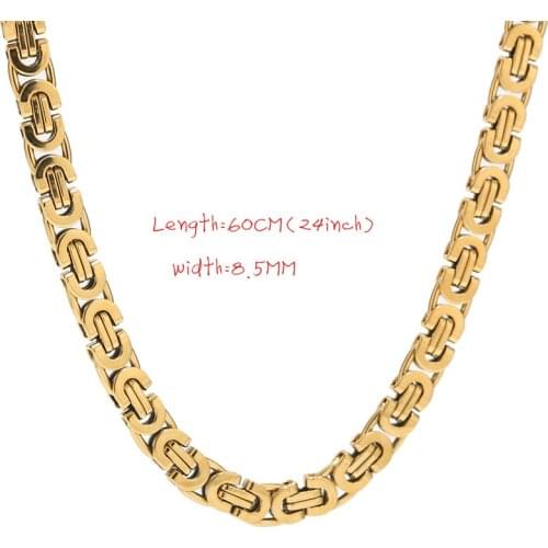 Byzantine Well polished Stainless Steel Handmade Flat Byzantine Link Hip Hop Chain Mens Boys DIY For Necklace