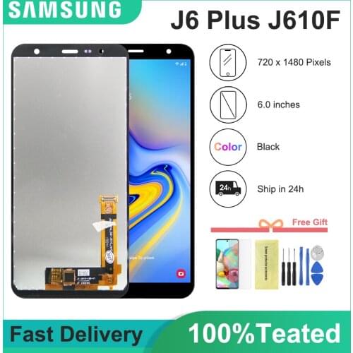 1480x720 6.0'' LCD For Samsung Galaxy J6 2018 J6+ SM-J610 Display with Touch Screen Digitizer Assembly for J6 Plus lcd black