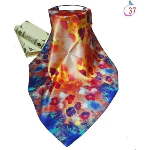 2018 100% mulberry silk multipurpose womens square SCARF scarves handbag accessorry #4036