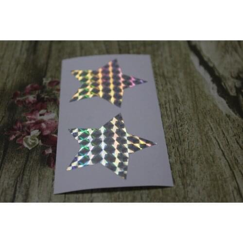 5cm Silver Hologram Star Stickers - Great for envelope sealing
