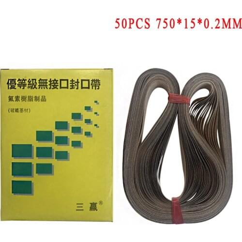 50pcs/lot 750*15*0.2mm Polytetrafluoroethylene belt for FR-900 Continuous Band Sealer or FRD-1000 Solid ink band sealer