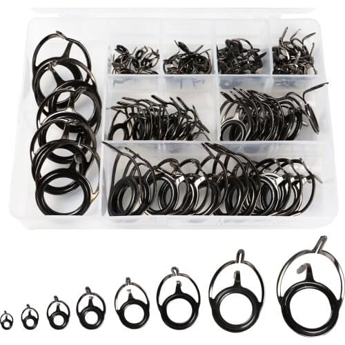75pcs/Set Fishing Spinning Tip Tops Rod Guide Set Casting DIY Wire Loops Fishing Rod Fitting Fishing Tackle Box Accessories