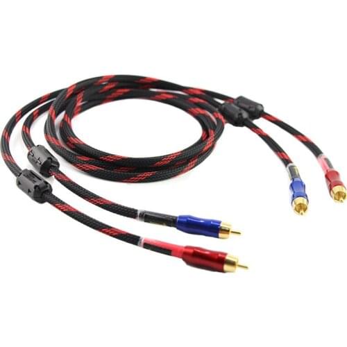A54 6MM Diameter OFC Copper RCA To RCA Audio Cable HIFI Audiophile Cable for CD/AMP