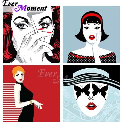 Ever Moment Diamond Painting Woman Modern Art Full Square Resin Drill Diamond Embroidery Handmade Household Decoration ASF2114