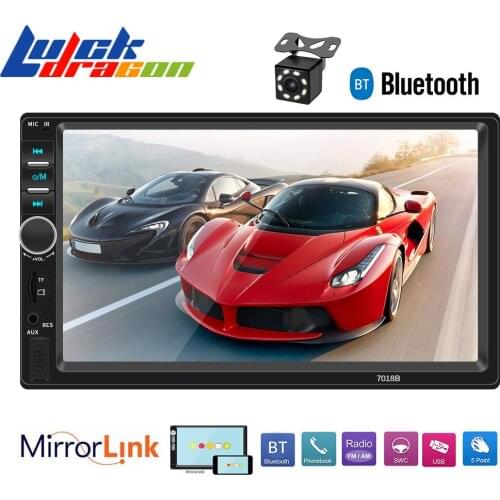 Car Audio 2din Bluetooth Mirrorlink Autoradio AUX USB TF Card Car Stereo 7inch Full Touch Screen Rear View Camera