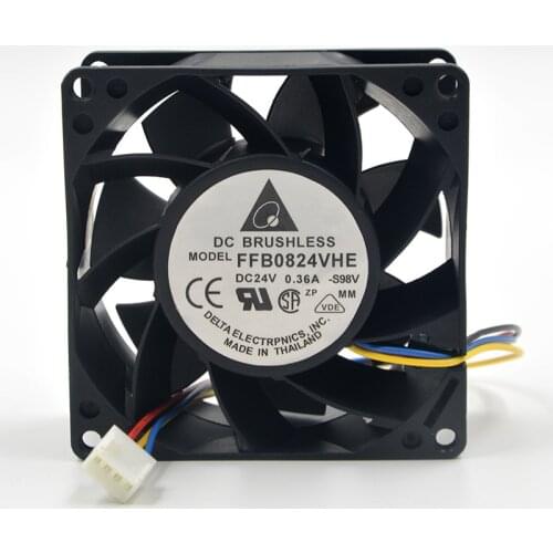 FOR Delta FFB0824VHE 8038 24V 0.36A Inverter Cooling Fan Ball 4-wire PWM Temperature Control