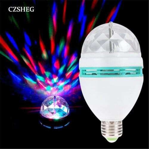E27 LED RGB 6W bulb Symphony projector auto-rotating stage light 220V 110V suitable for holiday party bar bedroom disco