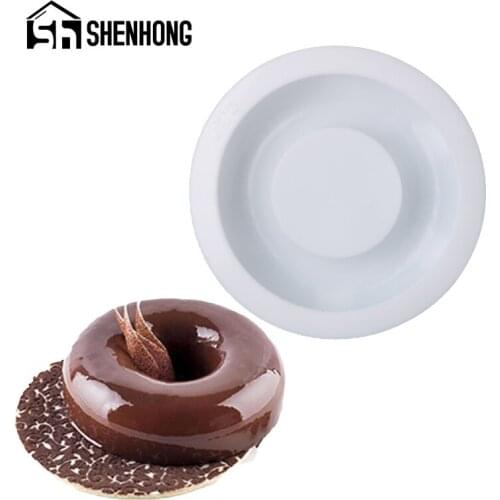 SHENHONG Donuts Shape Cake Mold Pastry Form Silicone Molds Muffin Baking Pan French Mousse Dessert Mould Cake Decorating Tools