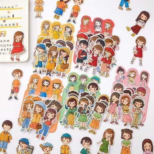 Kawaii Stationery Stickers Girl dressup Diary Decorative Mobile Stickers Scrapbooking DIY Craft Stickers
