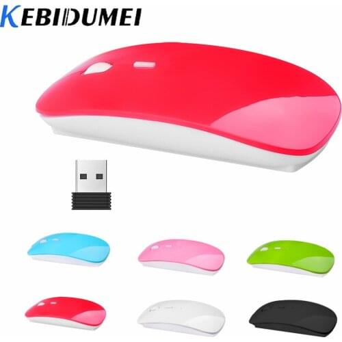 Kebidumei USB Optical 2.4G Wireless Mice Mouse Receiver Super Slim Thin Mouse Gaming For Macbook Mac Notebook Laptop for Game