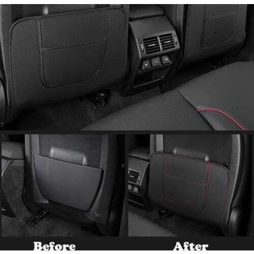 For Land Rover Discovery 5 2020 2019 2018 2017 Leather Car Seat Anti-Kick Mat Rear Seats Cover Back Protection Mats Waterproof