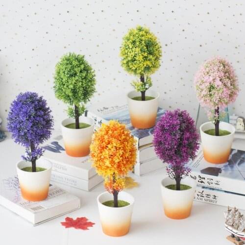 Easy-Care Colorful Decorating False Evergreen Tree Potted Plants Porch Decor