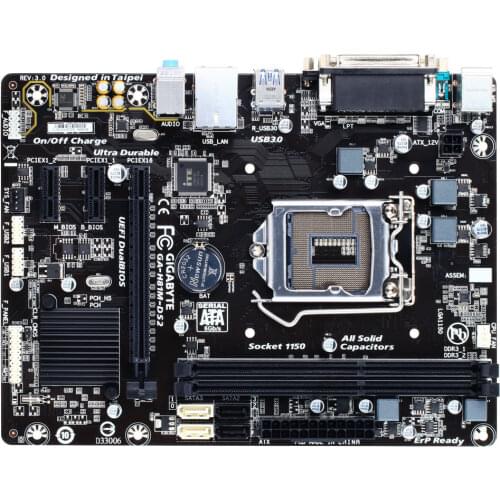 Used GIGABYTE motherboard GA-H81M-DS2 supports non-ECC memory and LGA1150 socket processor