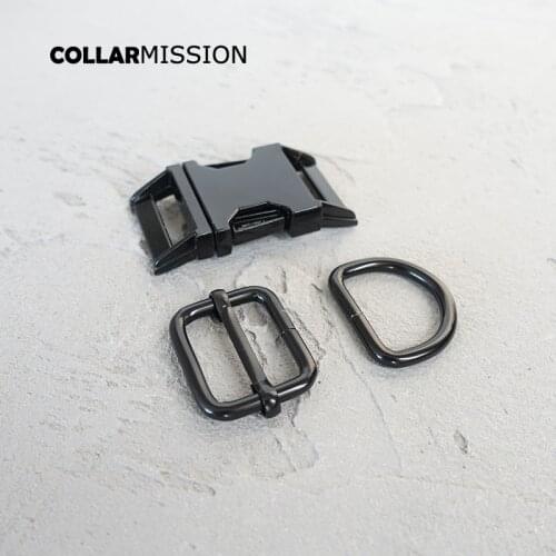 Metal buckle+adjust buckle+D ring/set) Retailing manufacturer Zinc Alloy 25mm black high quality plated metal buckle