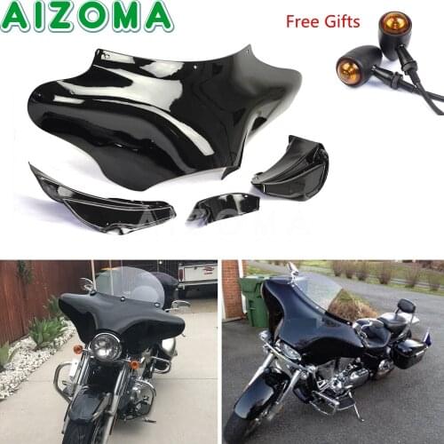 Motorcycles Outer Batwing Fairing Cowl w/Windshield for Yamaha Honda V-star VTX Kawasaki Vulcan Harley Softail Slim FLS Touring
