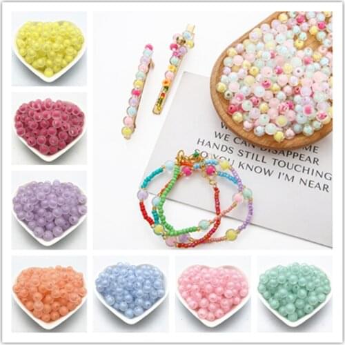 New 8mm 10mm 12mm Acrylic Transparent Frosted Beads Diy Hair Accessories Headrope Hair Circle Handmade Hair Accessories