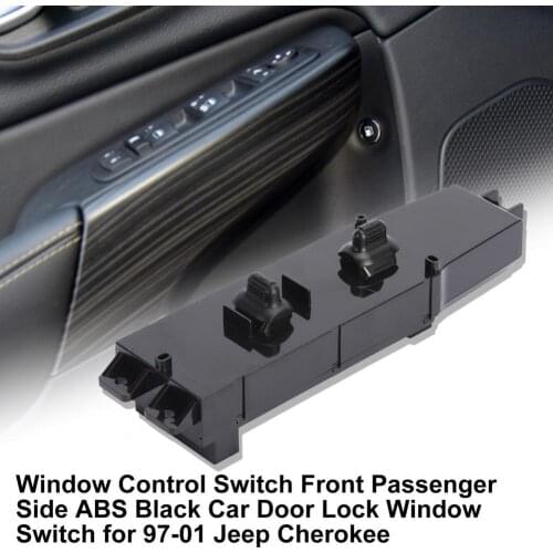 Window Control Switch Front Passenger Side ABS 56009451AC Black Car Door Lock Window Switch for Jeep Cherokee 1997 1998 1999 200