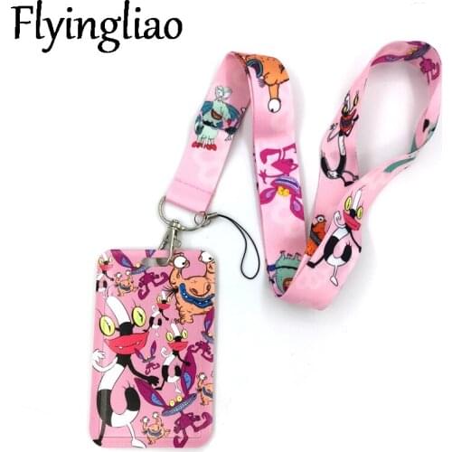 Ohhh Real Monster Anime Lanyard Badge Holder ID Card Lanyards Mobile Phone Rope Key Lanyard Neck Straps Keychain Key Ring Gifts