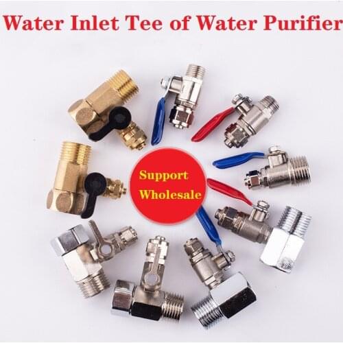 1/4" 3/8" OD Hose Quick Connection Pipe Fittings Water Purifier Ball Valve RO Straight Reveser Osmosis Copper Alloy Accessory