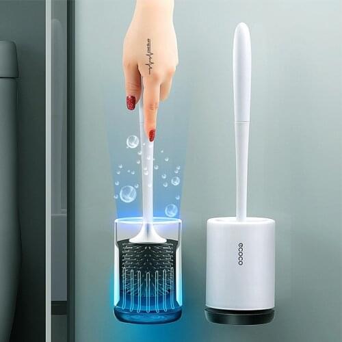 Silicone TPR Toilet Brush and Holder Quick Drain Cleaning Brush Tools for Toilet Household WC Bathroom Accessories Sets