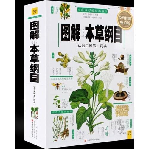 Compendium of Materia Medica Chinese Traditional herbal medicine book with pictures explained learn Chinese Health Food Science