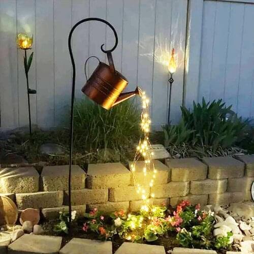 DIY Watering Can with Lights Fairy Spray Vine LED String Lights Lawn Lamp Outdoor Gardening Landscape Decor for Christmas Party