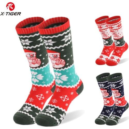 X-TIGER Ski Socks Kids Keep Warm Thermal Socks Winter Sports Skiing Long Thicken Cotton Socks Christmas Gift for Children Socks