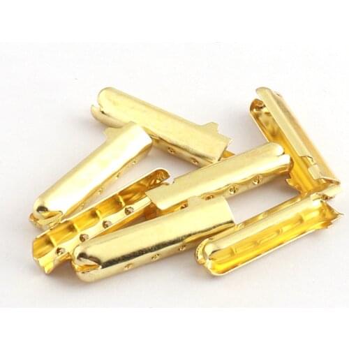 50pcs Gold Ribbon End Clamps Cord Crimp End Crimp Fasteners Ribbon Crimp Cord End Ribbon End Caps 20*6*5mm