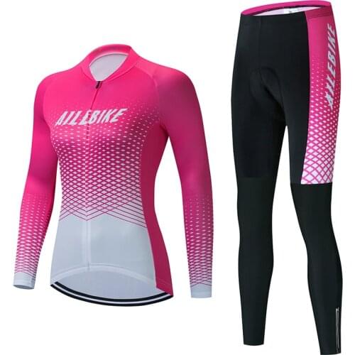 ALLEBIKE 2021 Womens Cycling Jersey Suit Pro Cycling Sportswear Cycling Suit Long Sleeve Suit Cycling Suit Speed Surrender