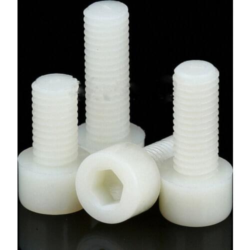 20/50PCS M3 M4 M5 M6 M8 Plastic Nylon Hexagon Socket Head Cap Bolt Knurled Hand Screw