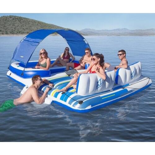 3.89x2.74m Yacht Outdoor Inflatable Boat Sea Fun Yacht Drifting Air Cushion Party Floating Row Sea Floating Bed