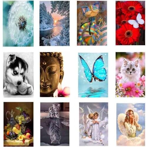 Diamond Embroidery 5D DIY Diamond Painting Christmas Tiger and Giraffe Cross Stitch Full Rhinestone Mosaic