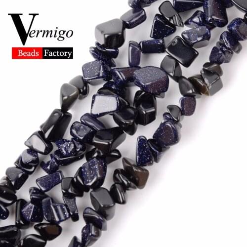 Natural Stone Beads Irregular Blue Sand Chip Gravel Beads For Jewelry Making 3-5-8-12mm Diy Bracelet Fashion Jewellery Wholesale