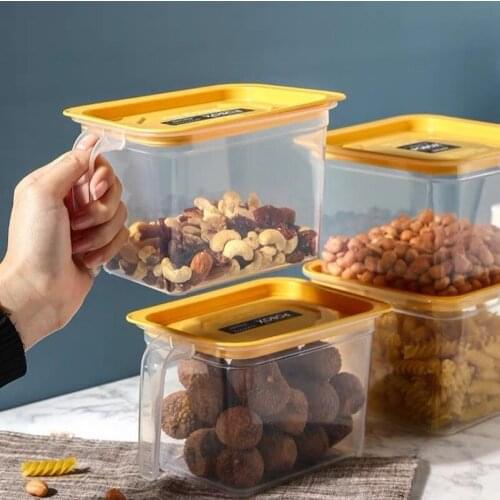 Household Transparent Storage Box With Lid For Whole Grains Sealed Jar Plastic Kitchen Large Box Nut Set таблетница для лекарс