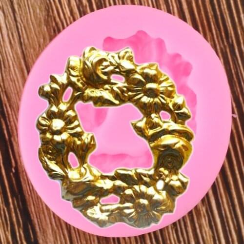 Flower Garland Silicone Molds Relief Fondant Mould Candy Polymer Clay Chocolate Gumpaste Moulds Cake Decorating Tools