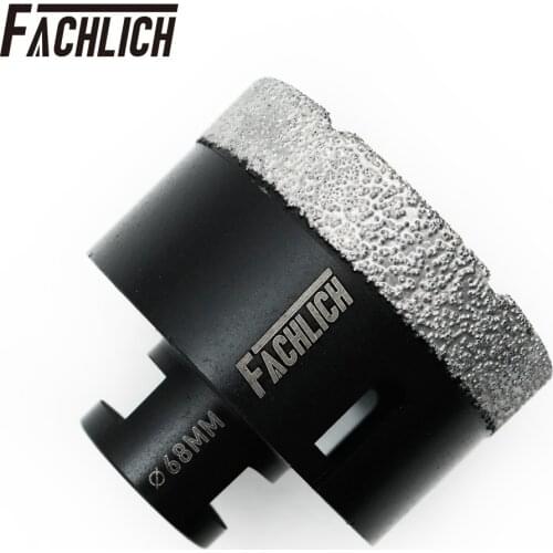 FACHLICH 1pc Dry Diamond Hole Saw Cutter Porcelain Drilling Core Bits 68mm Core Drill Bits for Ceramic Tile M14 Thread