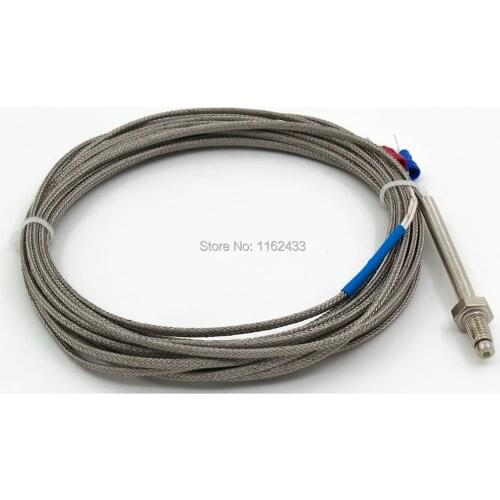 FTARB02 K type M6 bolt head spring protected 5m high temperature metal screening cable screw thermocouple temperature sensor